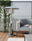 11000 BTU Silver Steel Propane Cylindrical Pole Tabletop Patio Heater