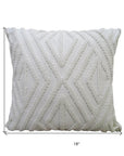 18" X 18" White Zippered Diamond Indoor Outdoor Throw Pillow