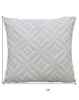 18"x18" White Indoor Outdoor Ogee Decorative Pillow