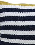 14" X 20" Black And Yellow Zippered Striped Indoor Outdoor Throw Pillow