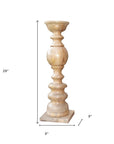 29" Natural Floor Solid Wood Candle Holder