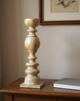 29" Natural Floor Solid Wood Candle Holder