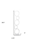 39" White Metal Five Circle Geometric Sculpture LED Table Lamp