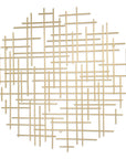 37" X 38" Gold Metal Abstract Lines Round Hanging Dimensional Sculpture