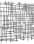 38" X 38" Black Geometric Metal Hanging Dimensional Sculpture