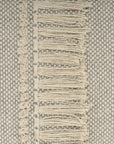 47" Cream And Black Leg Abstract Stripe and Dot Upholstery Bench
