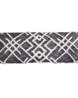 47" Gray And White Geometric Cotton Upholstered Distressed Bench