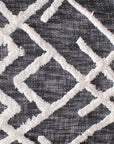 47" Gray And White Geometric Cotton Upholstered Distressed Bench