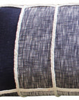 47" Blue And Gray Textural White Leg Upholstered Bench