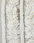47" Cream Textural Boho Stripe Black Leg Upholstered Bench
