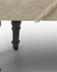 47" Cream and Black Cotton Upholstered Geometric Bench