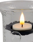 4" Clear Glass Tabletop Hurricane Candle Holder With Candle