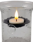 4" Clear Glass Tabletop Hurricane Candle Holder With Candle