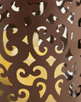 9" Brown Floral Iron Wall Sconce Candle Holder With Candle