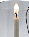 12" Light Gray Glass Centerpiece Taper Candle Holder With Candle