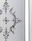 Set of Six Decorative Antiqued Glass Black Metal Framed Mirror Set