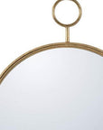 32" Gold Round Iron Framed Accent Mirror