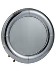 32" Silver Round Curved Frame Accent Mirror
