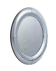 32" Silver Round Curved Frame Accent Mirror
