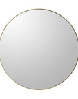 30" Gold Round Wood Framed Accent Mirror