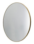 30" Gold Round Wood Framed Accent Mirror