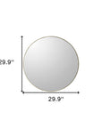 30" Gold Round Wood Framed Accent Mirror