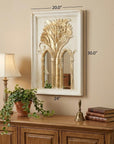 Set of Two 30" White and Gold Wood Framed Accent Mirrors