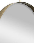 34" Gold Round Iron Framed Accent Mirror
