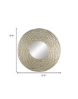 31" Silver Round Dimensional Thick Frame Accent Mirror