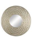 31" Silver Round Dimensional Thick Frame Accent Mirror