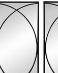 Set of Three Black Iron Framed Accent Mirror