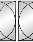 Set of Three Black Iron Framed Accent Mirror