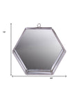 8" Silver Hexagon Steel Framed Accent Mirror