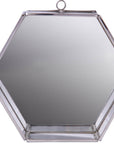 8" Silver Hexagon Steel Framed Accent Mirror