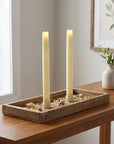 Set of Two Ivory Flameless Taper Candle