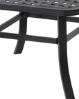 24" Black Square Metal Outdoor Bistro Table with Umbrella Hole