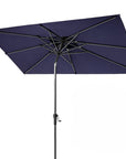 10' Navy Blue Polyester Rectangular Tilt Market Patio Umbrella