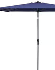 9' Navy Blue Polyester Rectangular Tilt Market Patio Umbrella