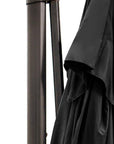 13' Black Polyester Rectangular Tilt Cantilever Patio Umbrella with Stand