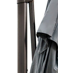 13' Gray Polyester Rectangular Tilt Cantilever Patio Umbrella with Stand