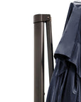 13' Navy Blue Polyester Rectangular Tilt Cantilever Patio Umbrella with Stand
