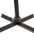10' Tan Polyester Square Tilt Cantilever Patio Umbrella with Stand
