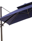 11' Navy Blue Polyester Round Tilt Cantilever Patio Umbrella with Stand