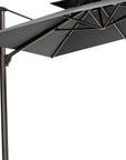 11' Gray Polyester Round Tilt Cantilever Patio Umbrella with Stand
