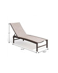 43" Beige Aluminum Five Position Adjustable Sling Outdoor Chaise Lounge