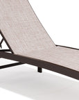 43" Beige Aluminum Five Position Adjustable Sling Outdoor Chaise Lounge