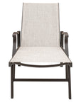 Set of Two Beige Aluminum Six Position Adjustable Outdoor Chaise Lounges