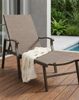 44" Brown Aluminum Six Position Adjustable Sling Outdoor Chaise Lounge