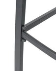 Set of Two 28" Gray and Brown Steel Outdoor Bar Height Chairs