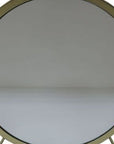 Set of Two Gold Black and White Metal And Faux Fur Freestanding Makeup Mirror And Stool